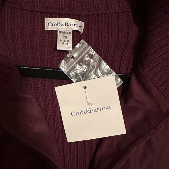 Croft & Borrow NWT Quilted Sweater Jacket Sixe 2X - Picture 4 of 5